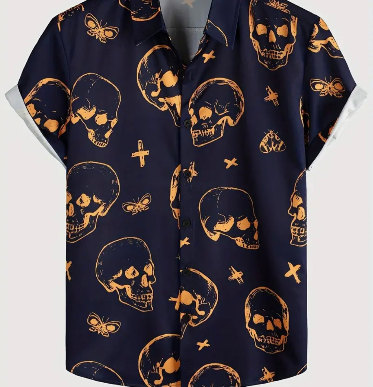 Orange Skull Men's Shirt